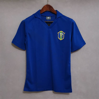 Retro Brazil Football Jersey Short Sleeve Sport Shirt