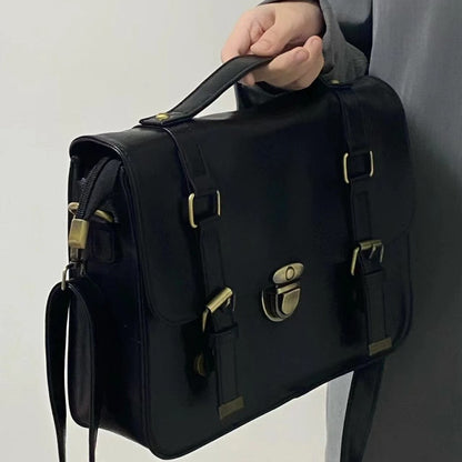 Retro buckle postman bag, school-style class bag