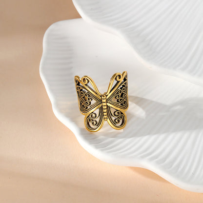Retro Butterfly Adjustable Ring