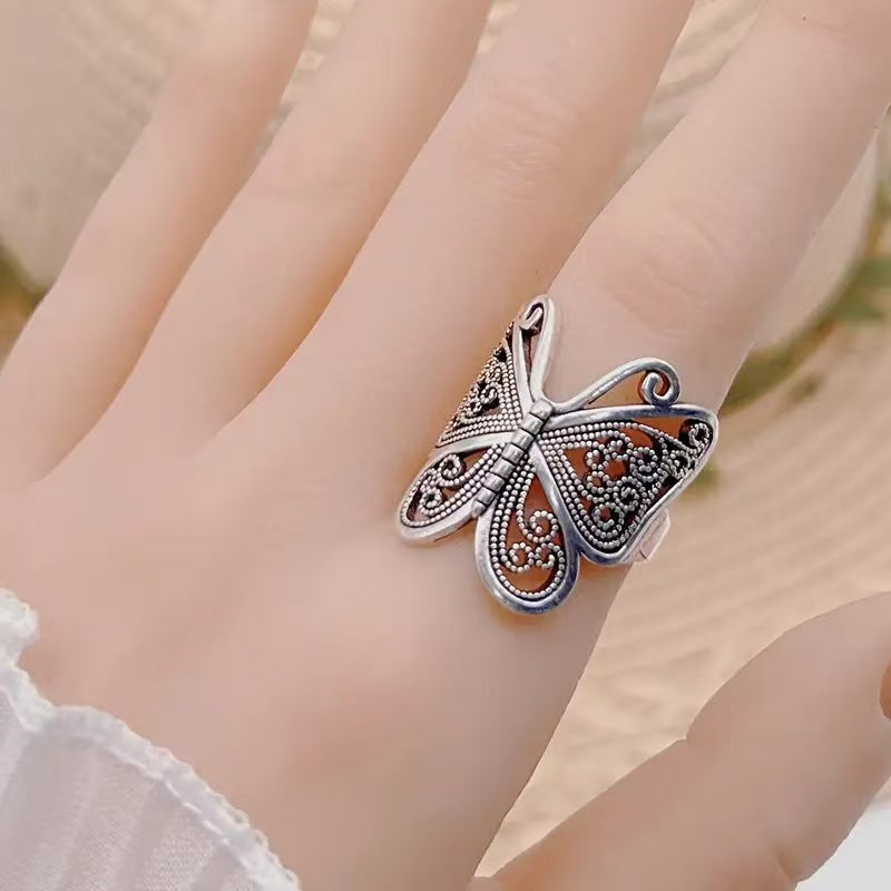 Retro Butterfly Adjustable Ring