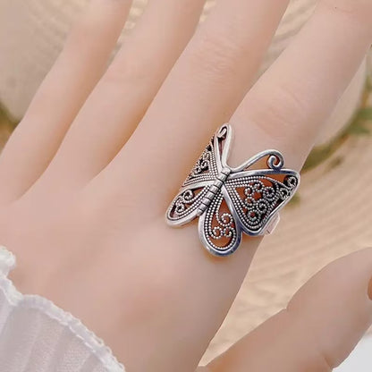 Retro Butterfly Adjustable Ring