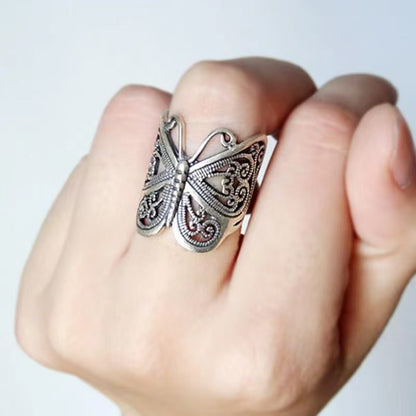 Retro Butterfly Adjustable Ring