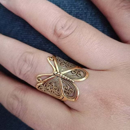 Retro Butterfly Adjustable Ring