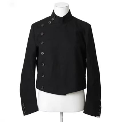 Retro Button Front Stand Collar Womens Cardigan