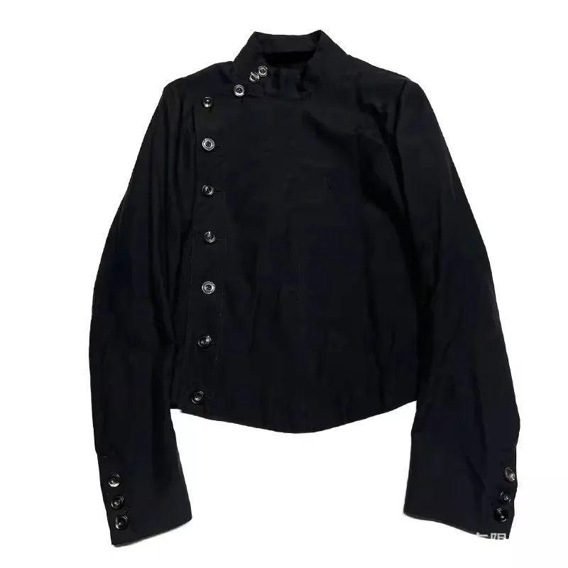 Retro Button Front Stand Collar Womens Cardigan