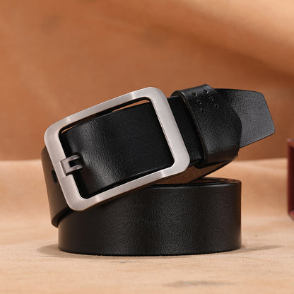 Retro button leather belt