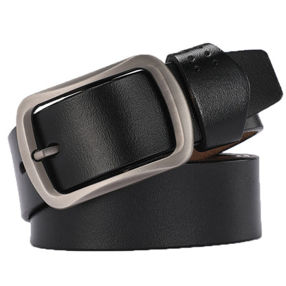 Retro button leather belt