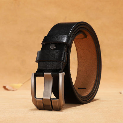 Retro button leather belt