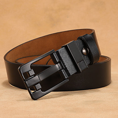 Retro button leather belt