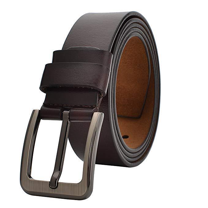 Retro button leather belt