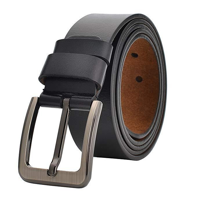 Retro button leather belt