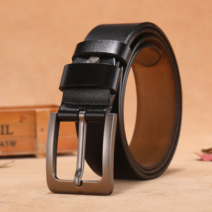 Retro button leather belt