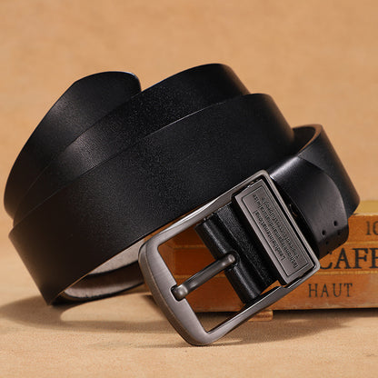 Retro button leather belt
