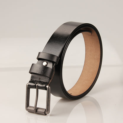 Retro button leather belt