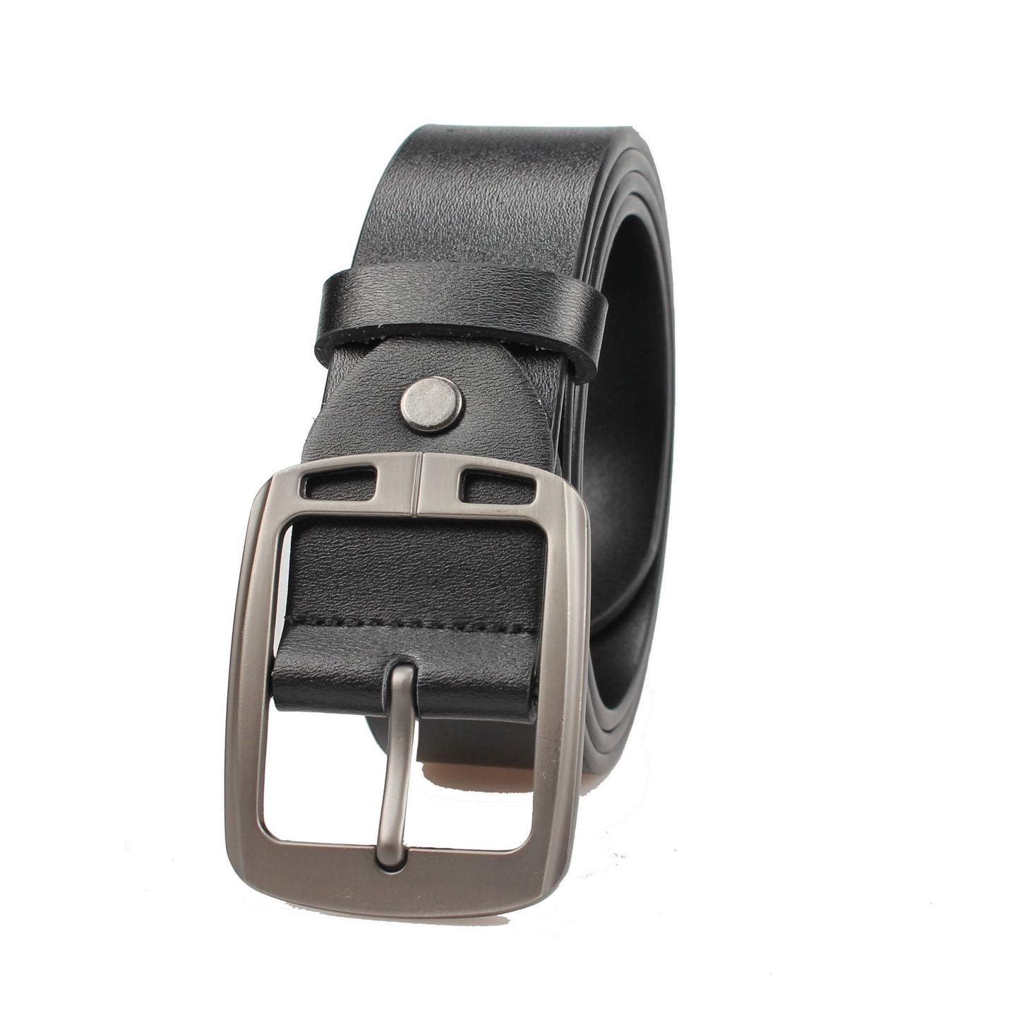 Retro button leather belt