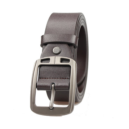 Retro button leather belt
