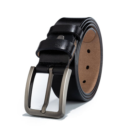 Retro button leather belt
