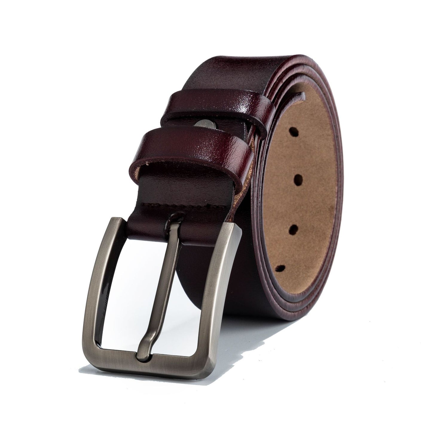 Retro button leather belt