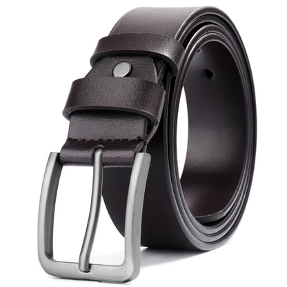 Retro button leather belt