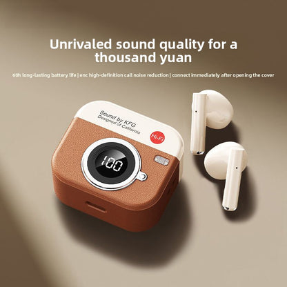 Retro Camera Style Wireless Bluetooth Earphones