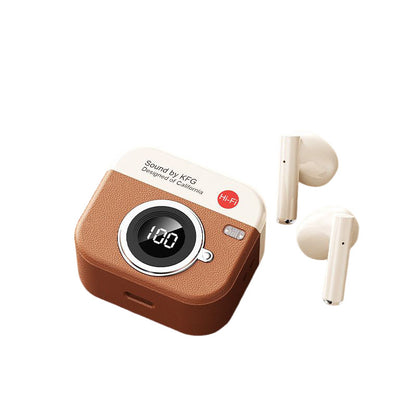 Retro Camera Style Wireless Bluetooth Earphones