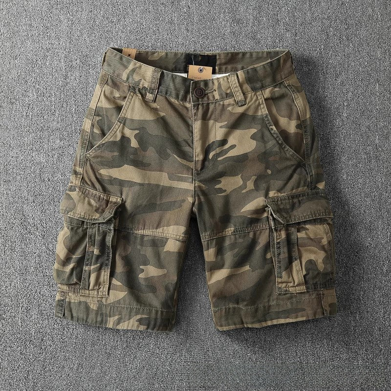 Retro Camouflage Cotton Work Shorts