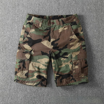 Retro Camouflage Cotton Work Shorts