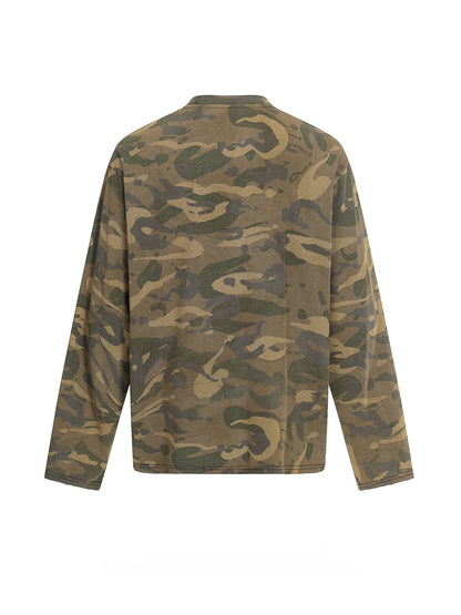 Retro Camouflage Long Sleeve T-Shirt