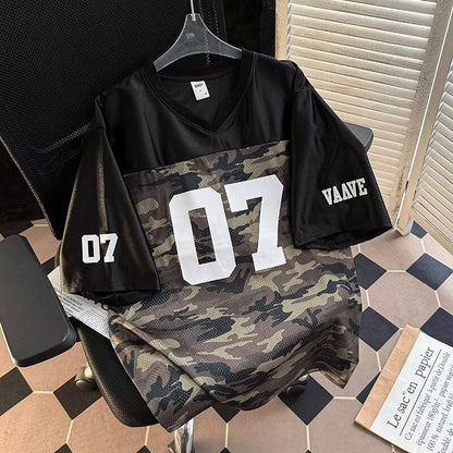 Retro Camouflage Loose Fit Mens T-Shirt
