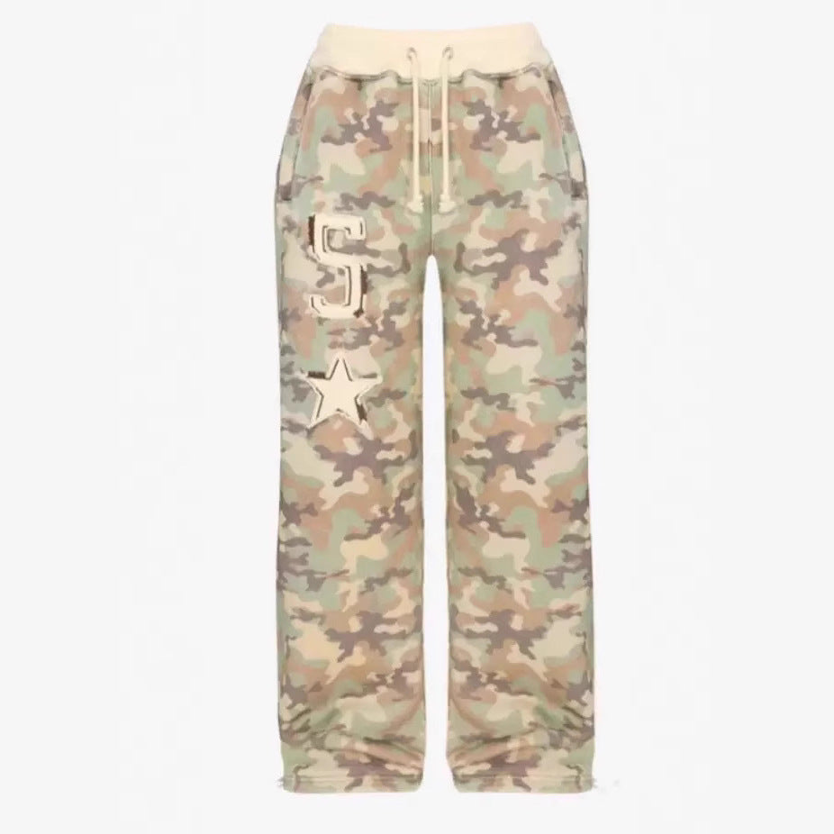 Retro Camouflage Women's Sweatshirt and Trousers Set