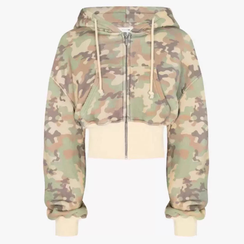 Retro Camouflage Women's Sweatshirt and Trousers Set