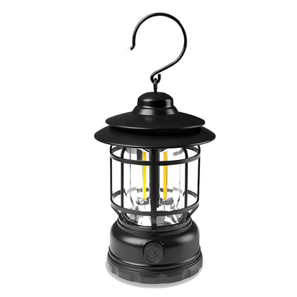 Retro Camping Lantern with Dimmable LED Light