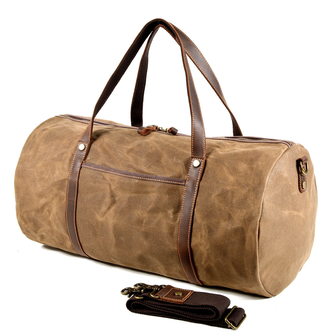 Retro Canvas Travel Bag with Leather Trim
