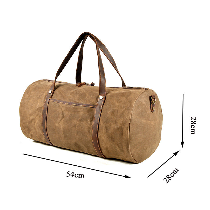 Retro Canvas Travel Bag with Leather Trim