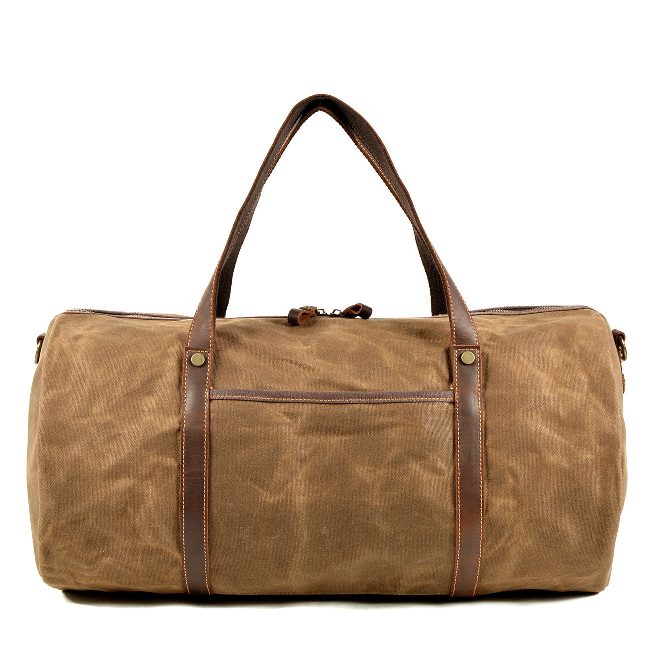 Retro Canvas Travel Bag with Leather Trim