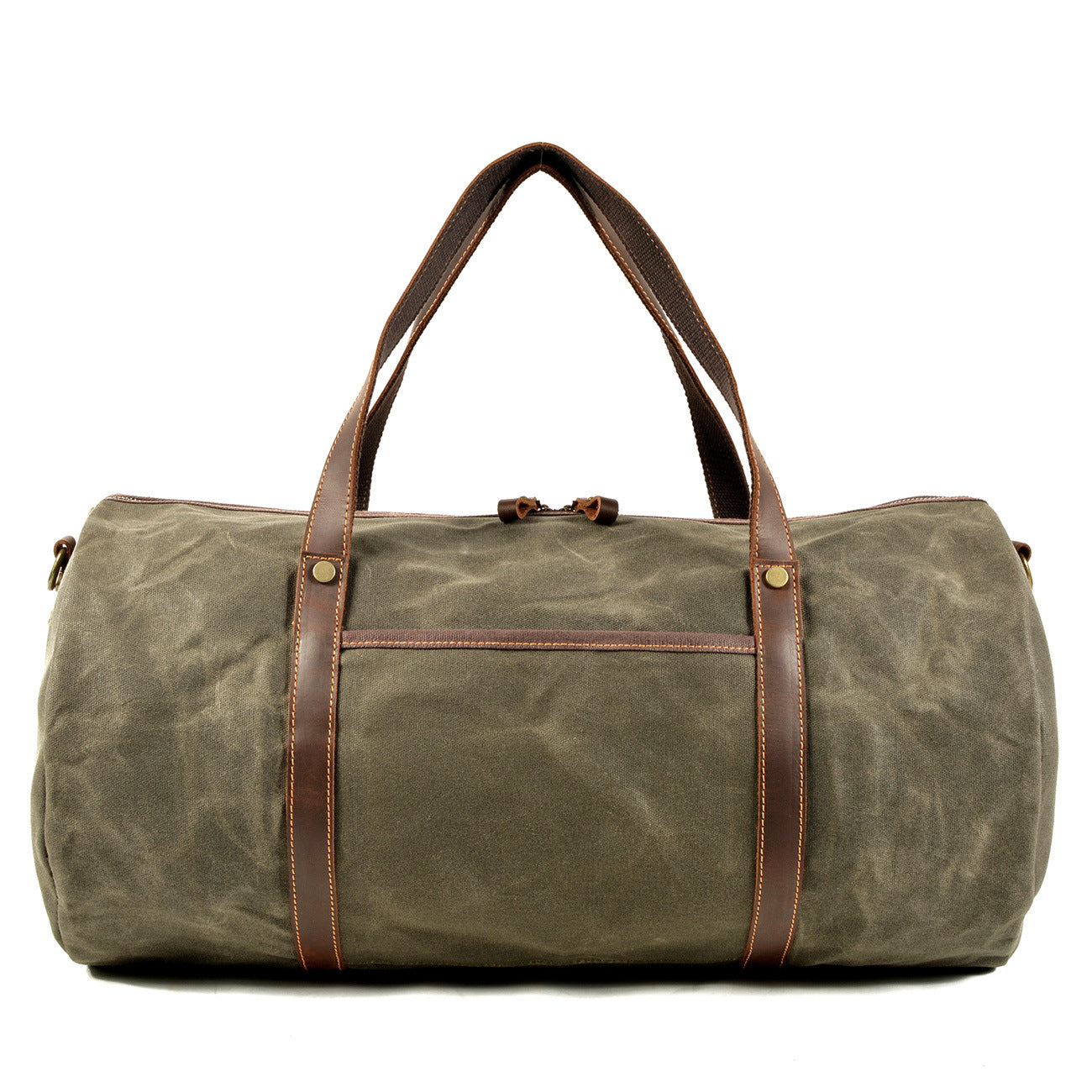 Retro Canvas Travel Bag with Leather Trim