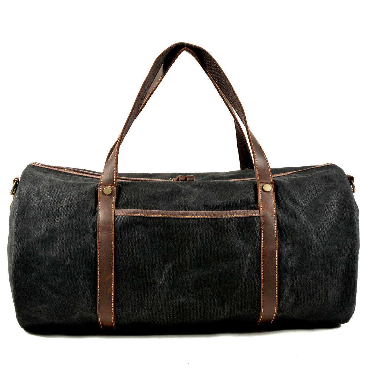 Retro Canvas Travel Bag with Leather Trim