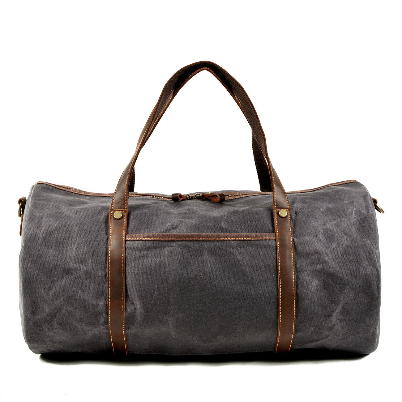 Retro Canvas Travel Bag with Leather Trim