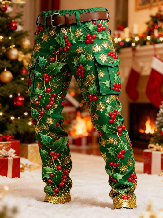 Retro Cargo Pants Men Straight Leg Trousers