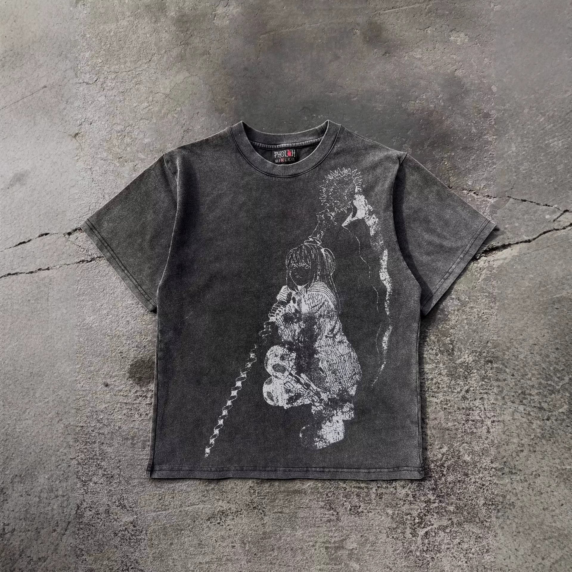 Retro Cartoon Print Loose Fit T-Shirt