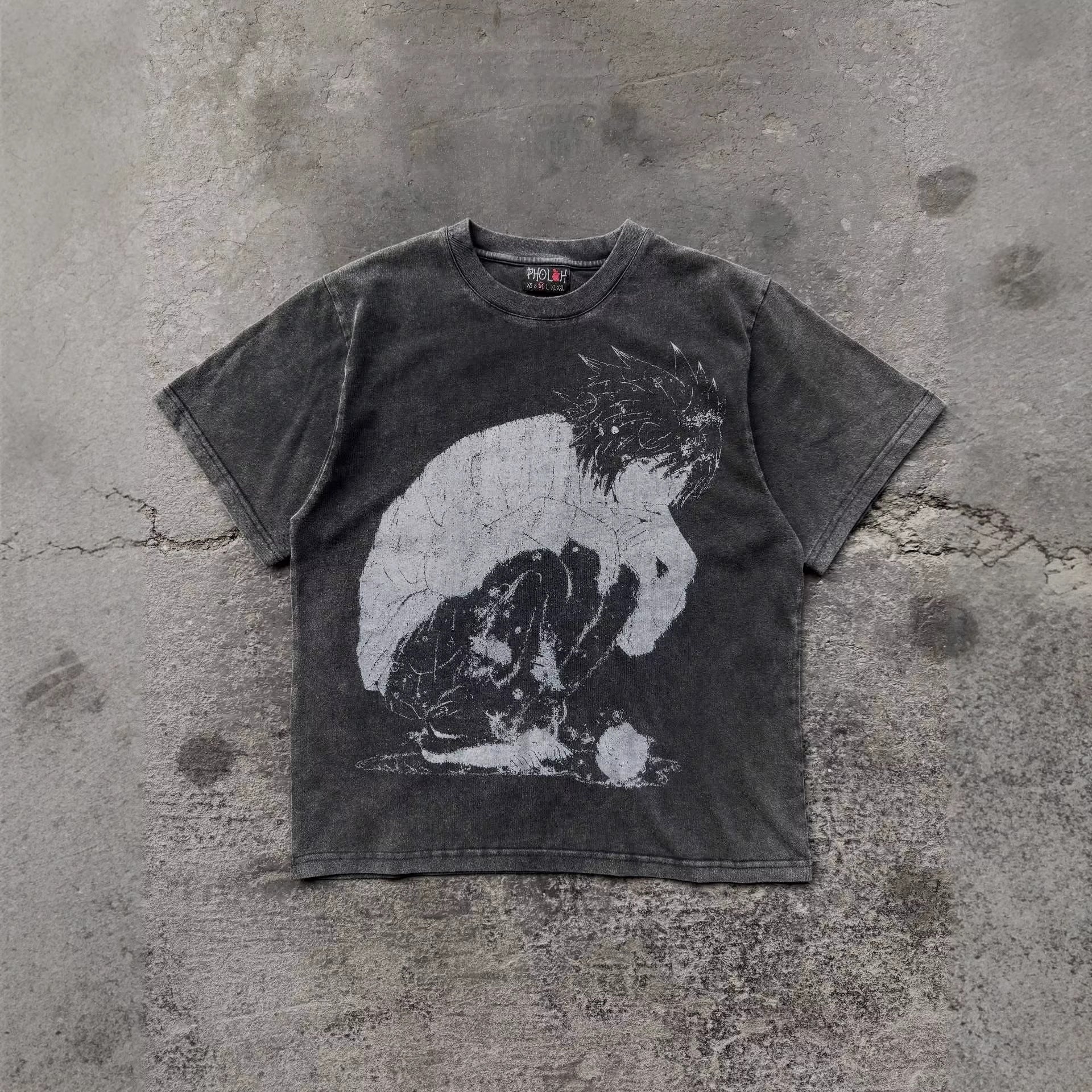 Retro Cartoon Print Loose Fit T-Shirt