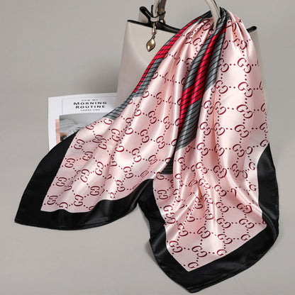Retro Cashew Pattern Silk Scarf, Large Square Scarf for Women