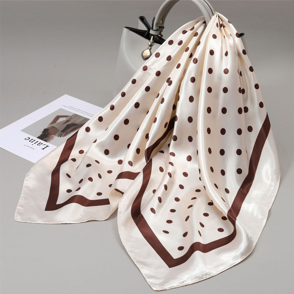 Retro Cashew Pattern Silk Scarf, Large Square Scarf for Women