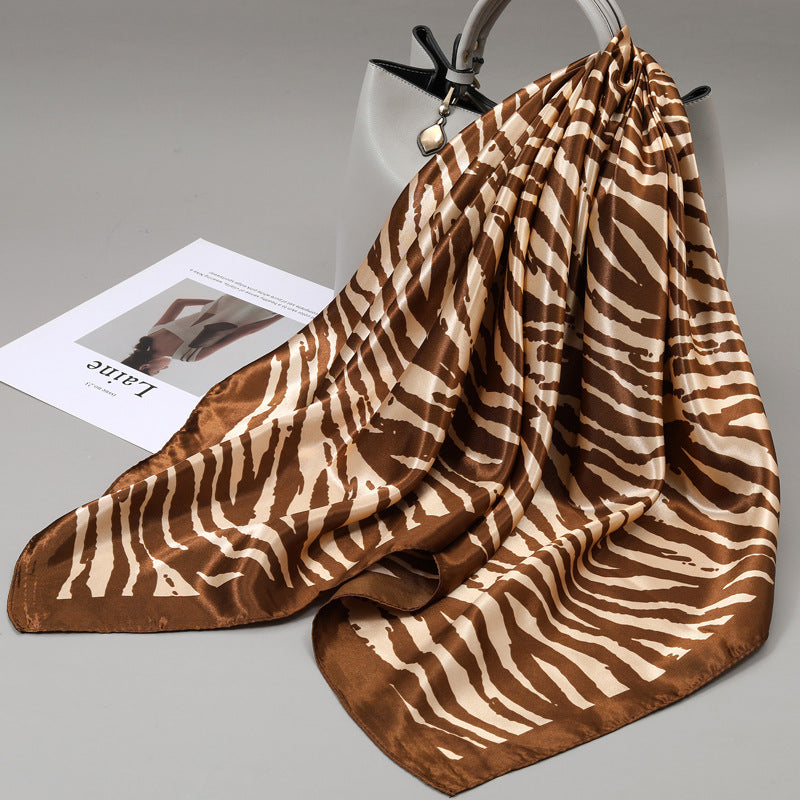 Retro Cashew Pattern Silk Scarf, Large Square Scarf for Women
