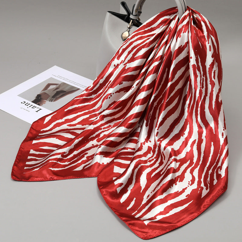Retro Cashew Pattern Silk Scarf, Large Square Scarf for Women