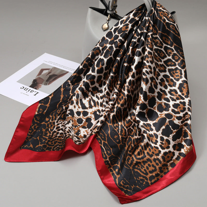 Retro Cashew Pattern Silk Scarf, Large Square Scarf for Women