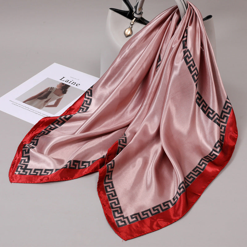 Retro Cashew Pattern Silk Scarf, Large Square Scarf for Women