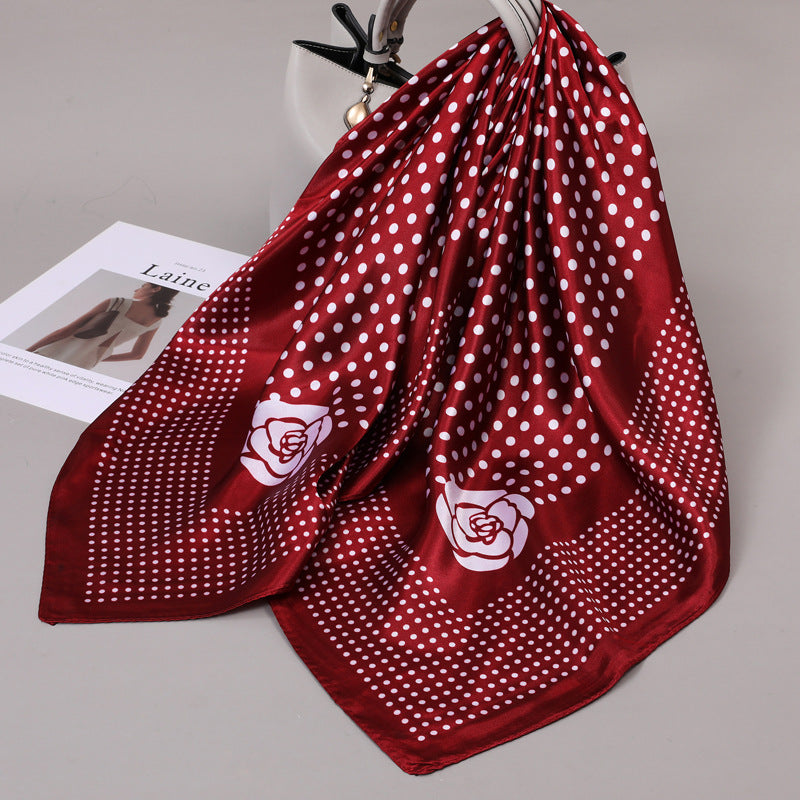 Retro Cashew Pattern Silk Scarf, Large Square Scarf for Women