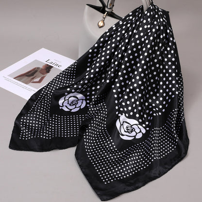 Retro Cashew Pattern Silk Scarf, Large Square Scarf for Women