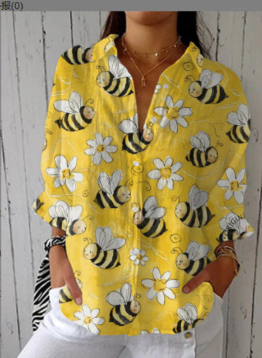 Retro Cat Print Shirt and Pants Set with Scarf